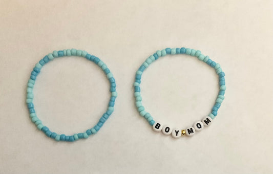 Boy mom seed bead bracelet set