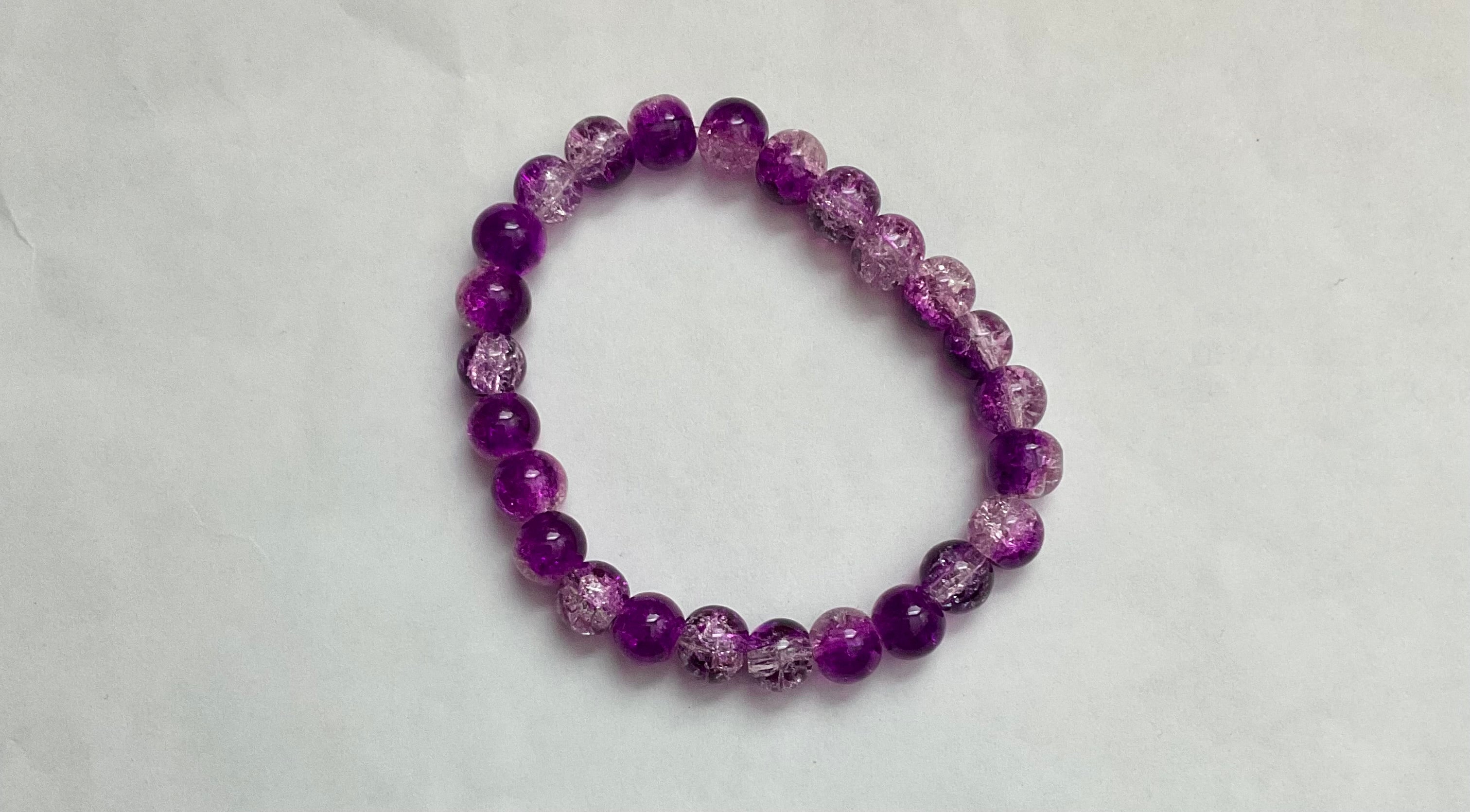Pretty in purple glass beaded bracelet