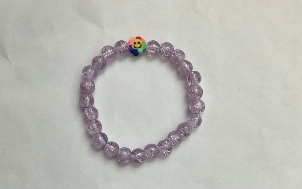 Happy flowers glass beaded bracelet