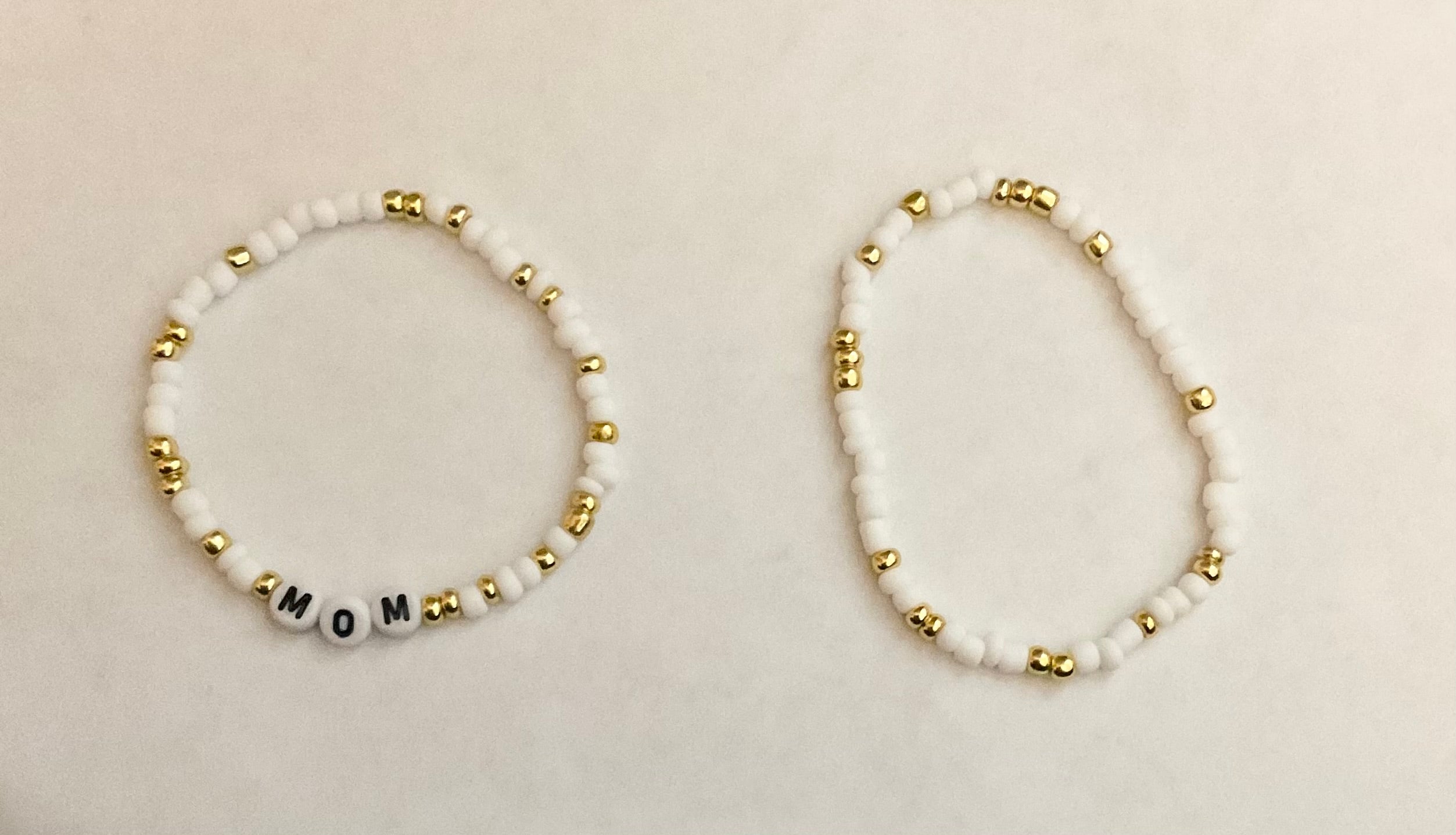 Mom seed bead bracelet set