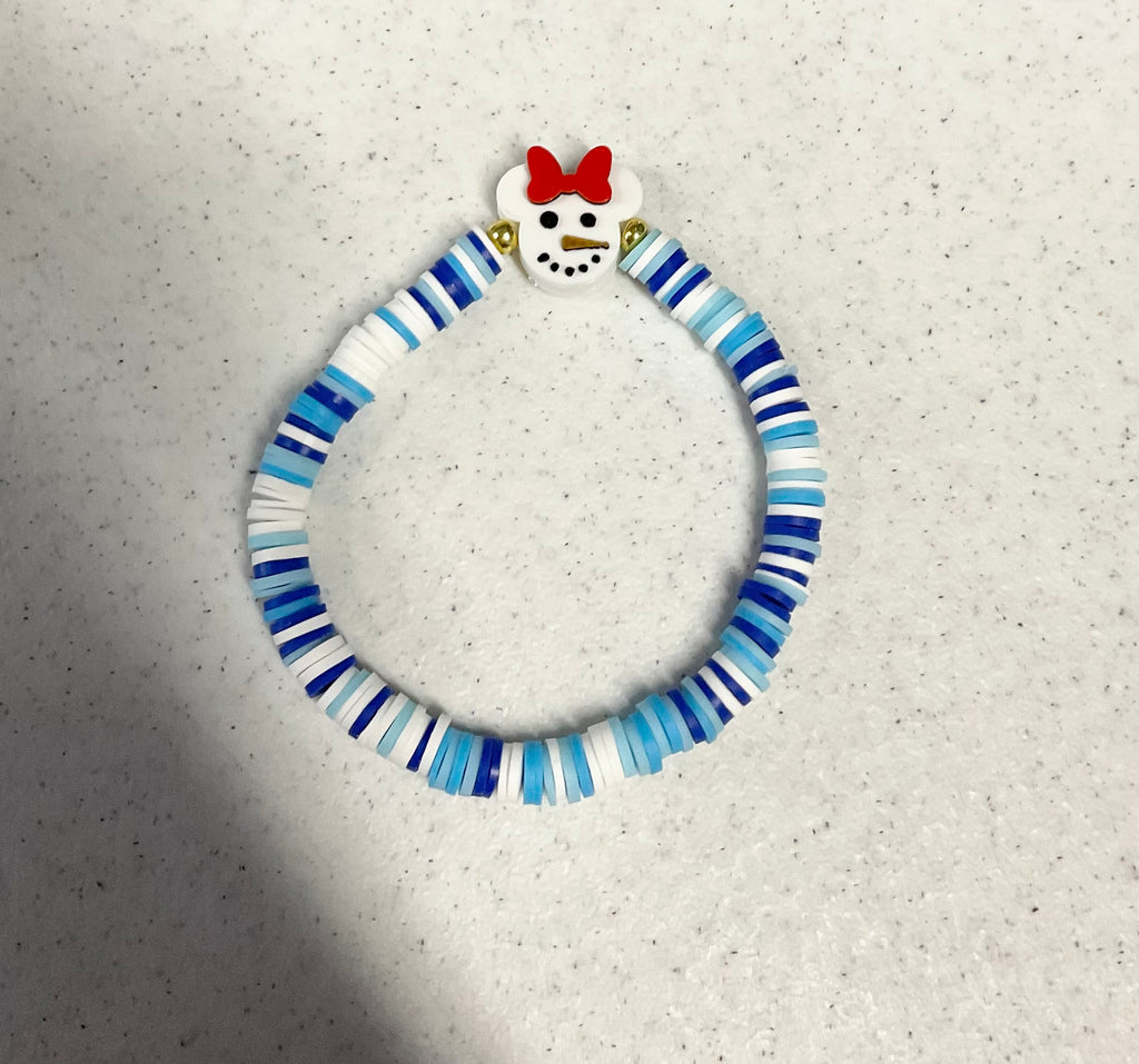 Magical snowman clay bracelet set