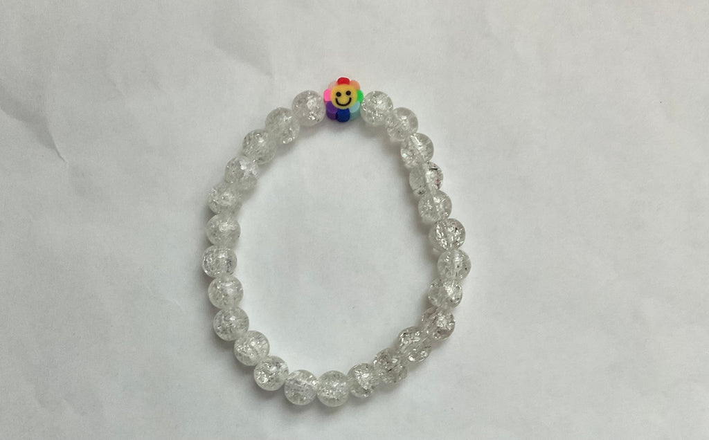 Happy flowers glass beaded bracelet