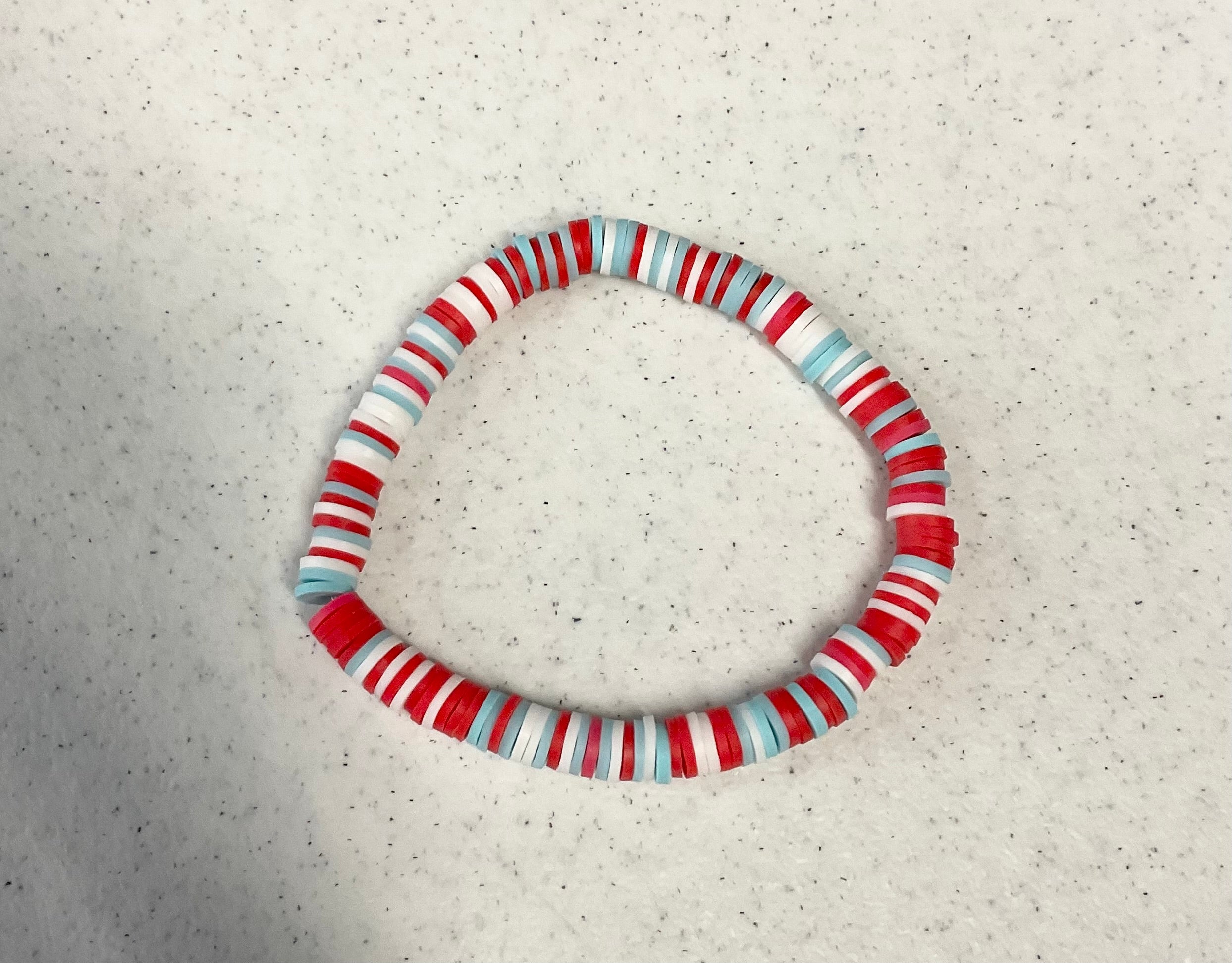 Firecracker clay beaded bracelet set
