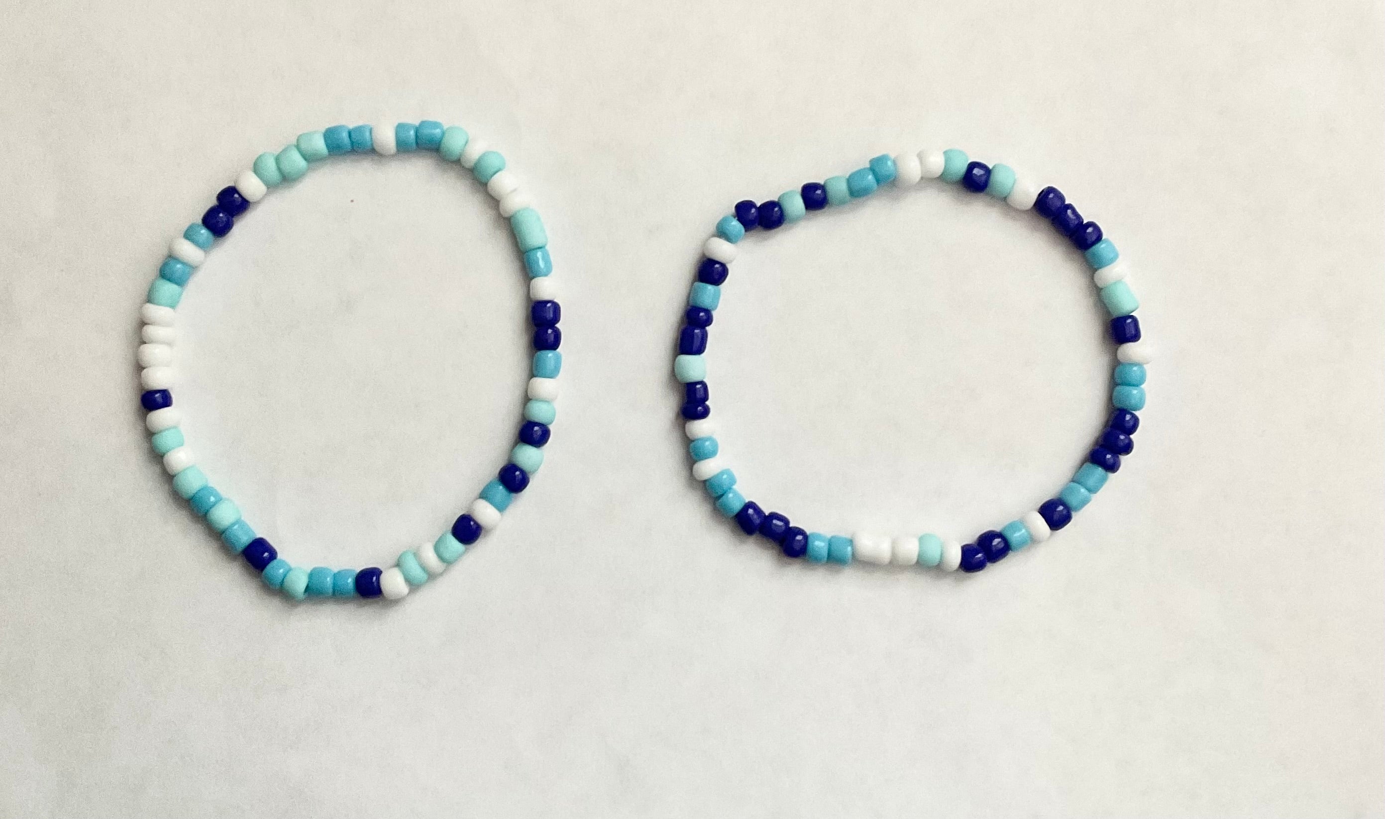 Ocean waves seed bead bracelet set