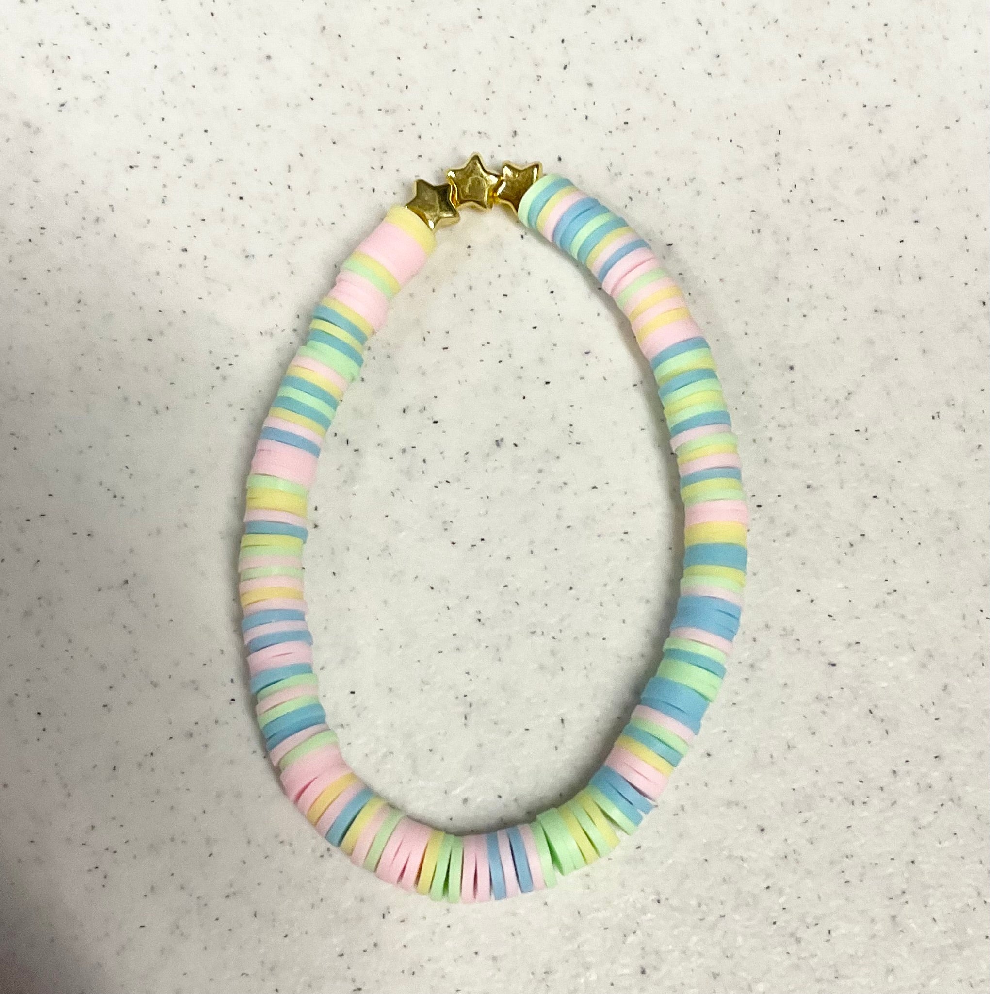 Pastel Christmas clay bracelet