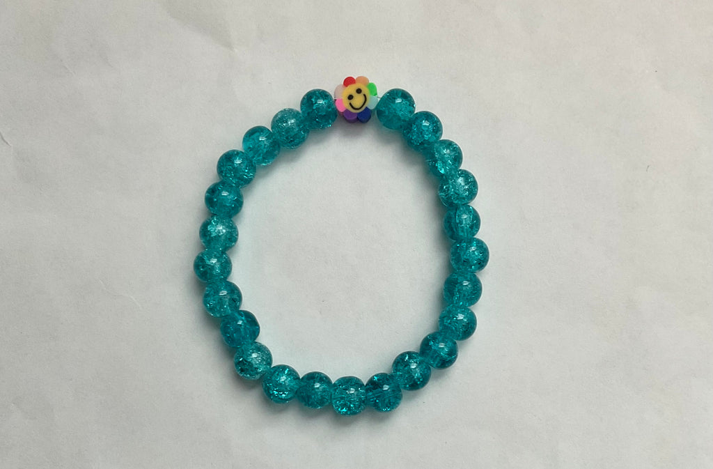 Happy flowers glass beaded bracelet