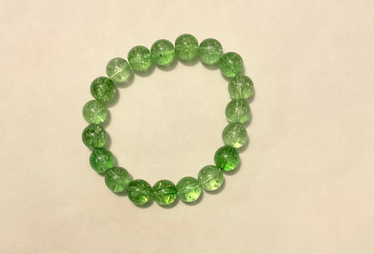 Gorgeous green glass beaded bracelet