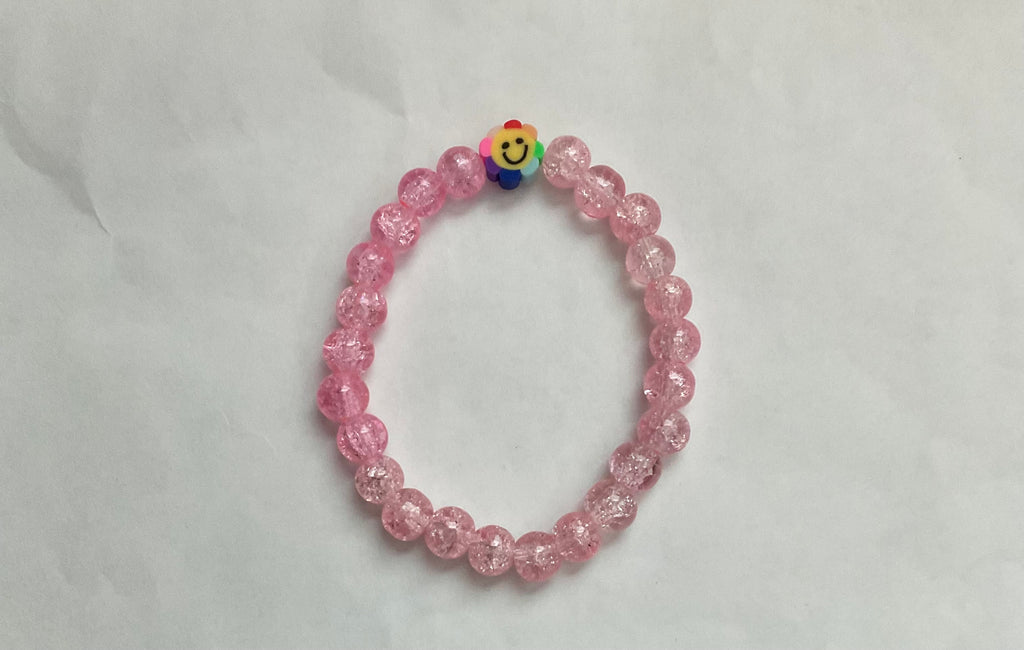 Happy flowers glass beaded bracelet