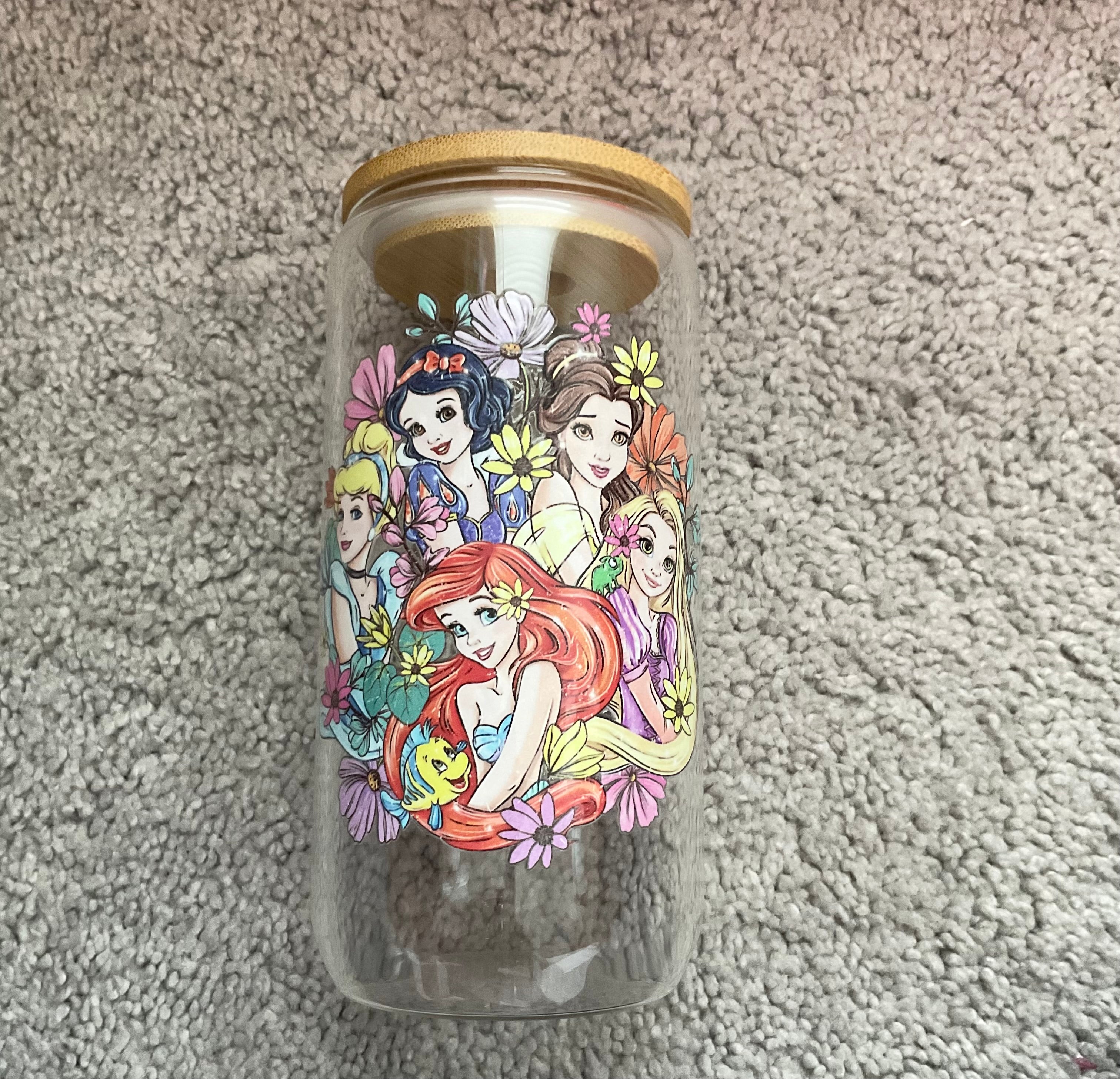 Princess inspired glass cup