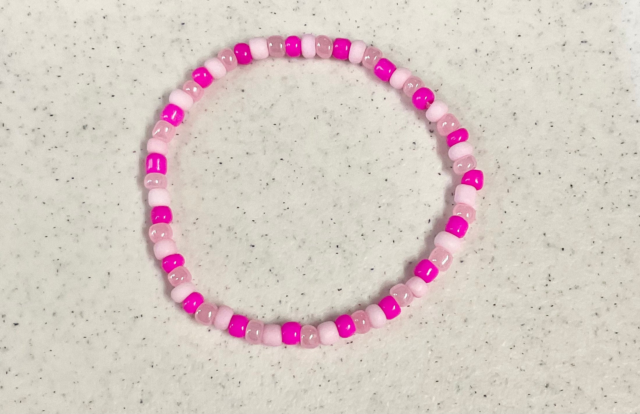 Magical pink seed bead bracelet
