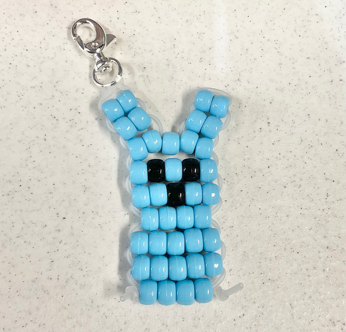 Blue bunny inspired keychain